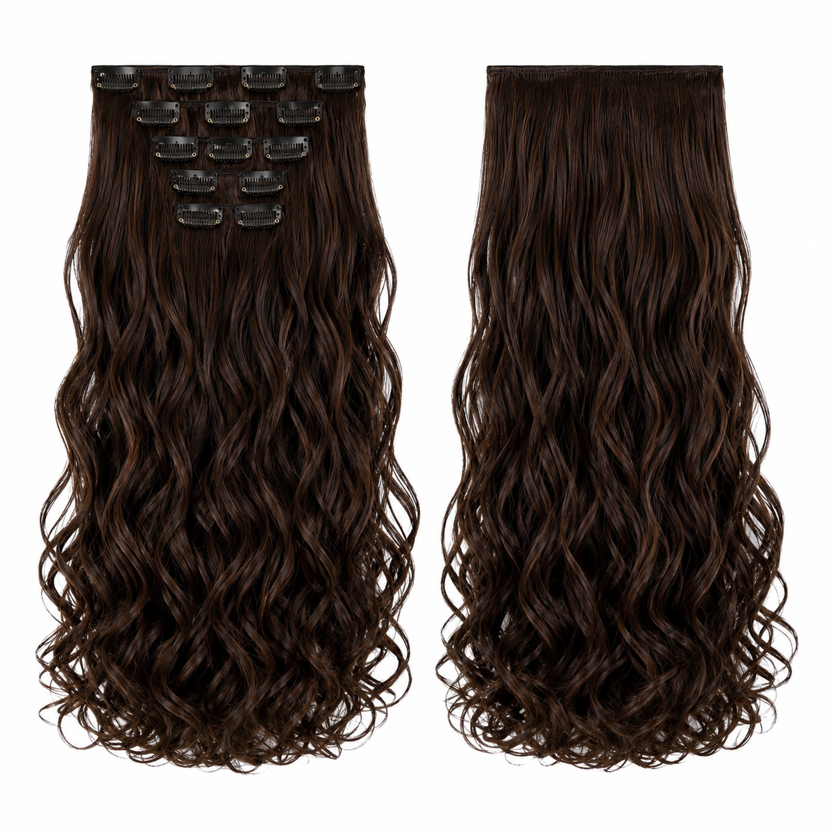 Wavy Clip In Extensions – Synthetic Hair - Colore 1