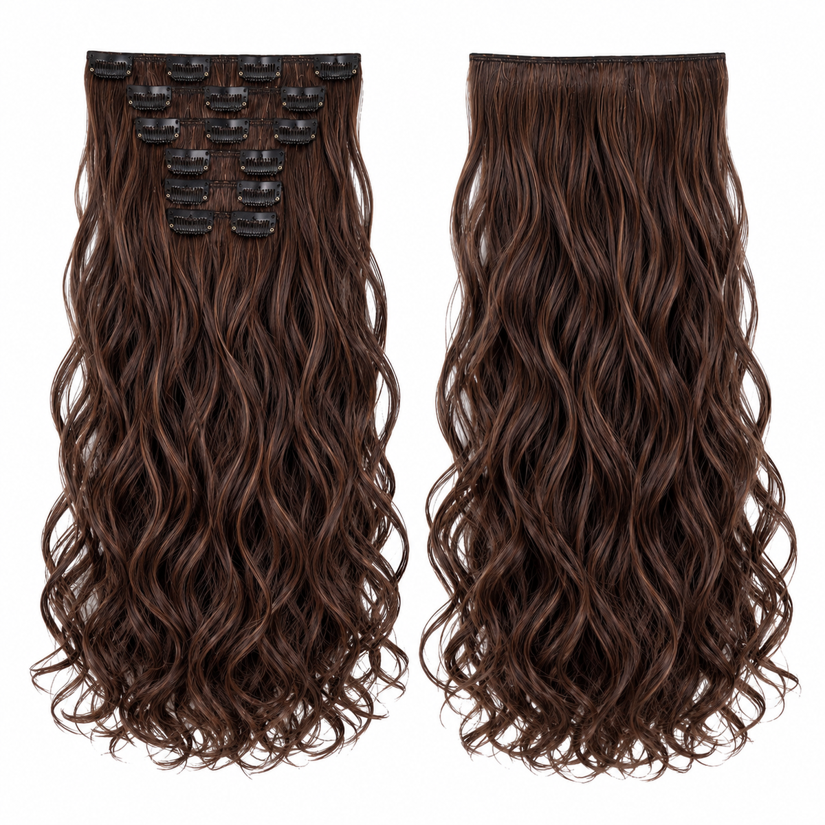 Wavy Clip In Extensions – Synthetic Hair - Colore 3